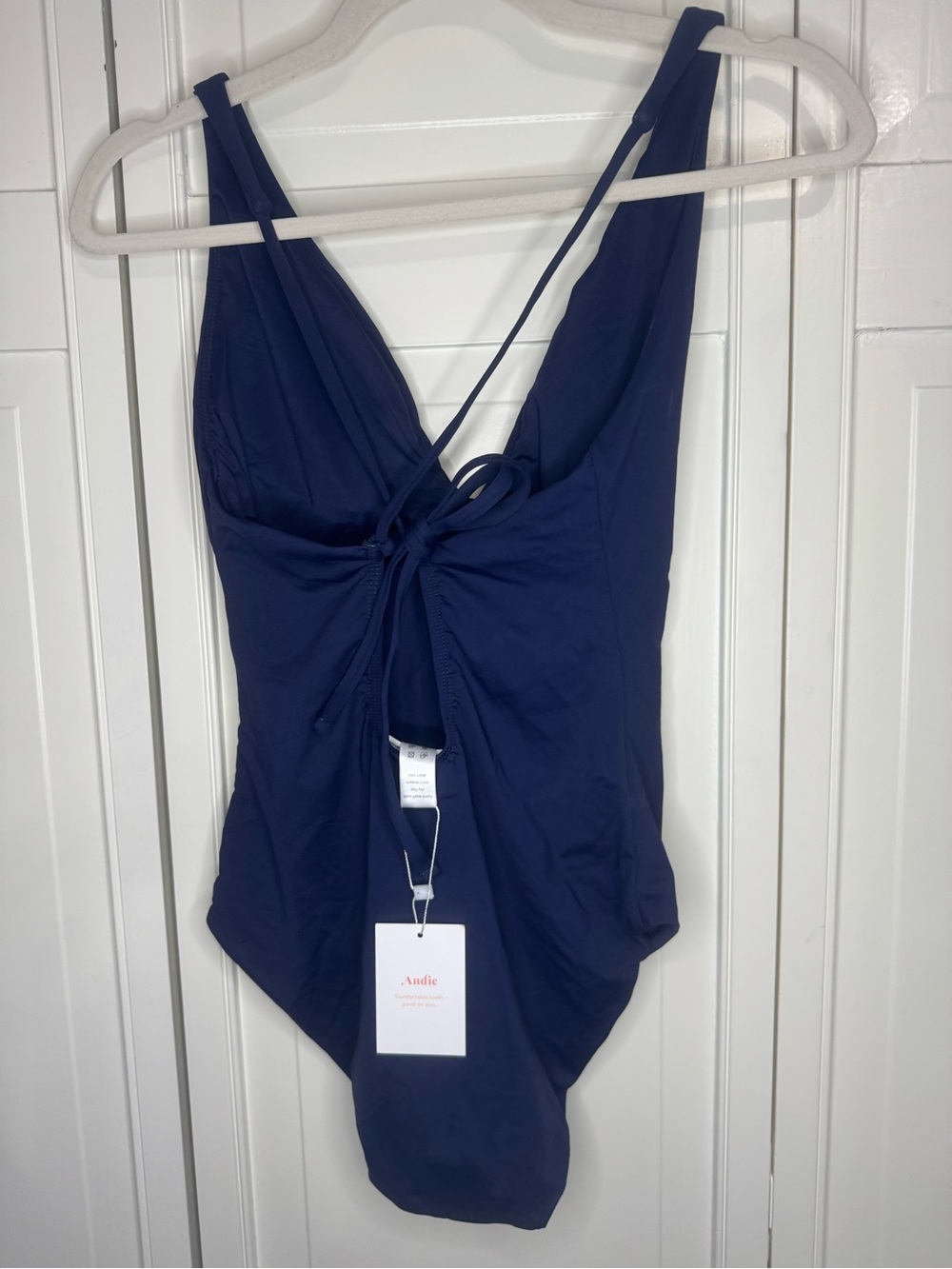NWT Andie The Bali One Piece Swimsuit Navy Blue Size Small - Picture 2 of 7